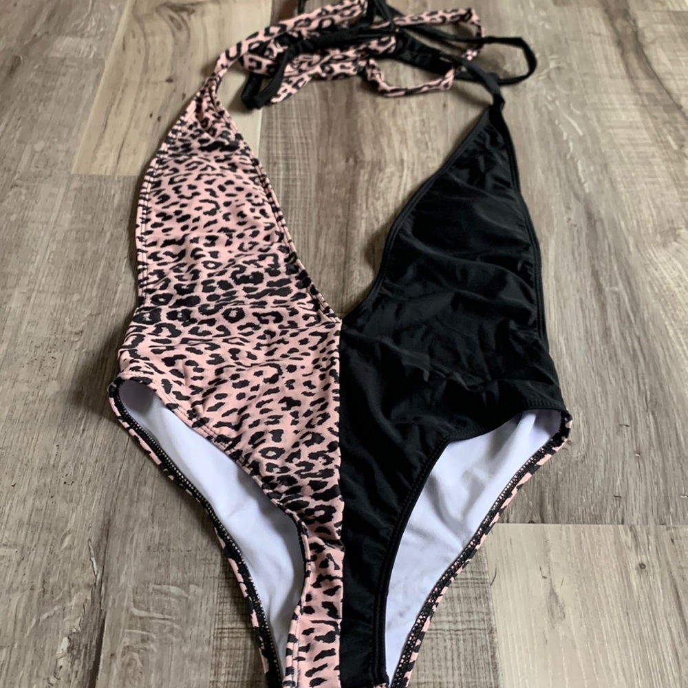 Extremely sexy plunge line one piece swimsuit